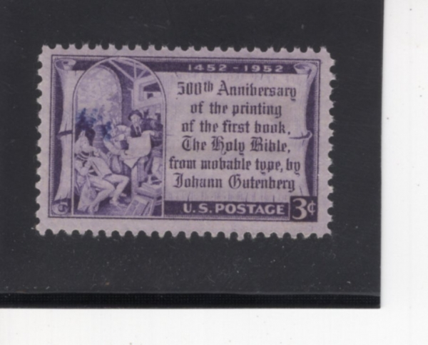 ﻿UNITED STATES(̱)-#1014-3c-GUTENBERG SHOWING PROOF TO THE ELECTOR OF MAINZ(ٺũ,  )-1952.9.30