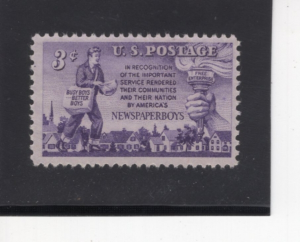 UNITED STATES(̱)-#1015-3c-NEWSPAPER BOY, TORCH AND GROUP OF HOMES(ۺ, ȶ, )-1952.10.4