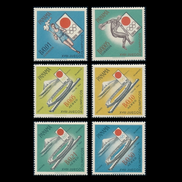 PANAMA(�ĳ���)-#3452, 452A~E(6��)-1964 SUMMMER OLYMPICS, TOKYO(1964�� �ϰ� �ø���)-1964.3.4��