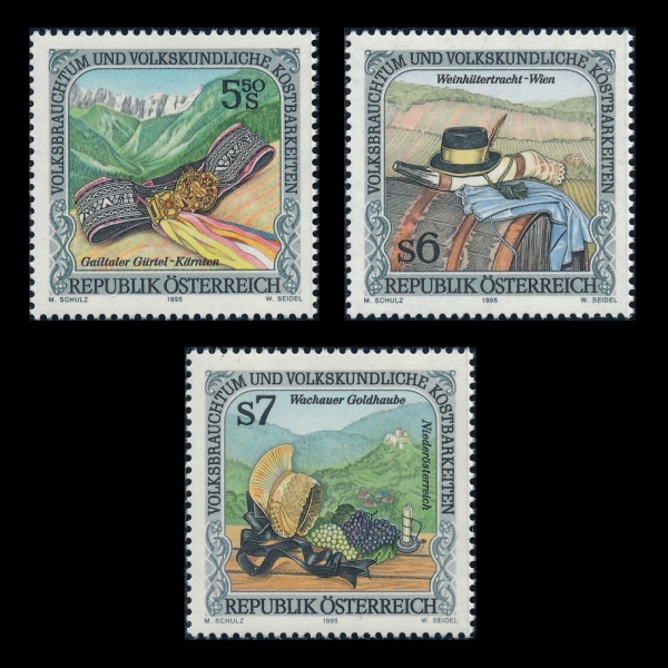 AUSTRIA(Ʈ)-#1671~3(3)-FOLKLORE AND CUSTOMS OF 1991(1991 μ )-1995.3.24