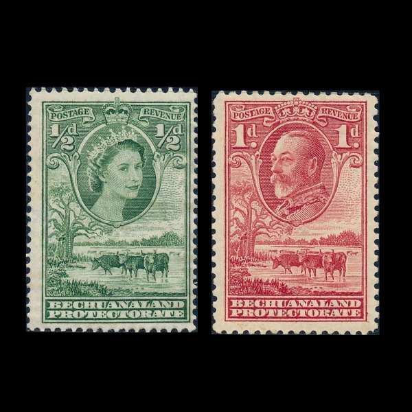 BECHUANALAND PROTECTORATE(߾Ƴ ȣ)-#154~5(2)-ELIZABETH II AND GEORGE V(ں 2,  5)-1955