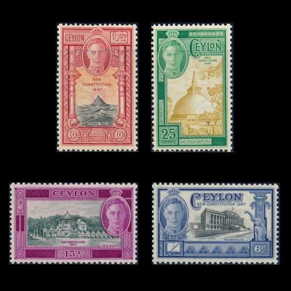 CEYLON(�Ƿ�)-#296~9(4��)-NEW CONSTITUTION OF 1947(1947 �� �Ƿ� ���)-1947.11.25��