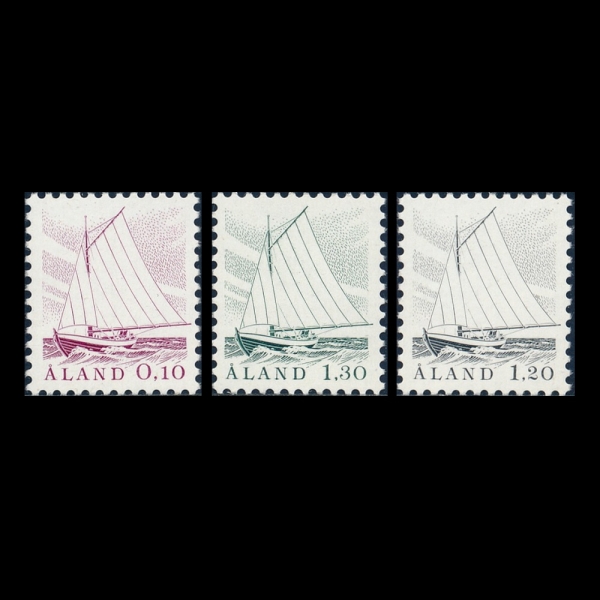 FINLAND-ALAND ISLANDS(�ɶ���-�ö�������)-#4~6(3��)-GAFF-RIGGED SLOOP(���� ����)-1984��