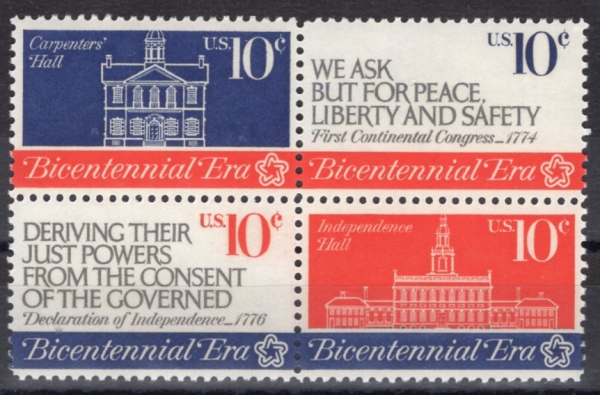 UNITED STATES(�̱�)-#1543~6(4��)-AMERICAN REVOLUTION BICENTENNIAL(�̱� 200�ֳ�)-1974.7.4��