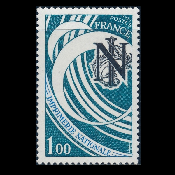 FRANCE(������)-#1614-1fr-NATIONAL PRINTING OFFICE, ESTABLISHED 1538(���� �μ��)-1978.9.23��