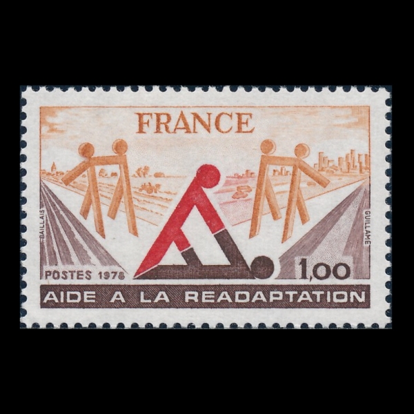 FRANCE(������)-#1622-1fr-HANDICAPPED PEOPLE(���)-1978.11.18��