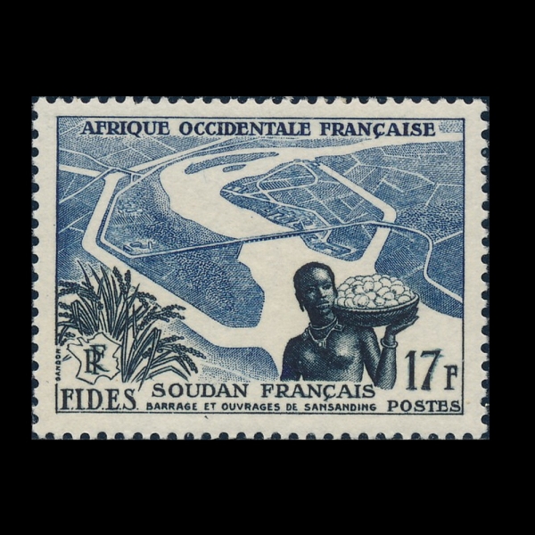 FRENCH WEST AFRICA(�������� ��������ī)-#70-17fr-WOMAN AND NIGER RIVER, FRENCH SUDAN(����, ������ ��)-1956��