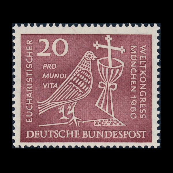 GERMANY(����)-#812-20pf-DOVE, CHALICE AND CRUCIFIX(����,����,���ڰ�)-1960.7.30��