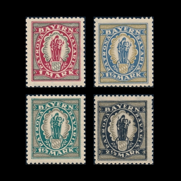 GERMAN STATES-BAVARIA(���̿���)-#247~50(4��)-MADONNA AND CHILD(���� �����ƿ� �Ʊ� ����)-1920��