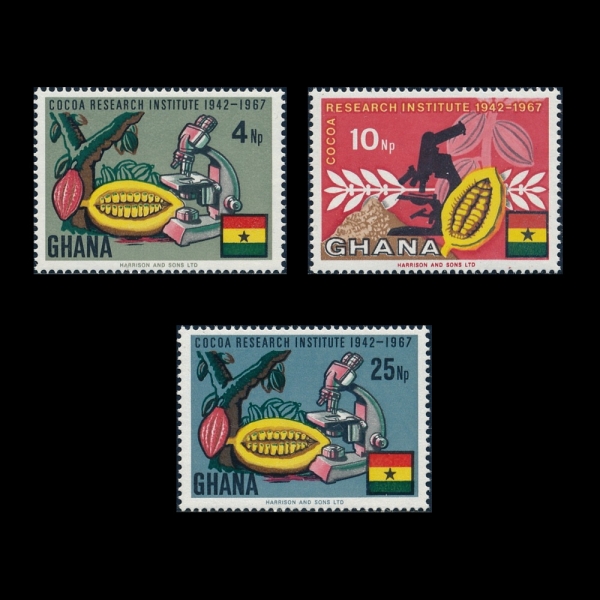 GHANA(����)-#324~6(3��)-CACAO(īī��)-1968.3.18��
