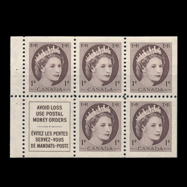 CANADA(ĳ����)-BOOKLET(5)-#337a-1c-QUEEN ELIZABETH II(�����ں��� 2��)-1956��