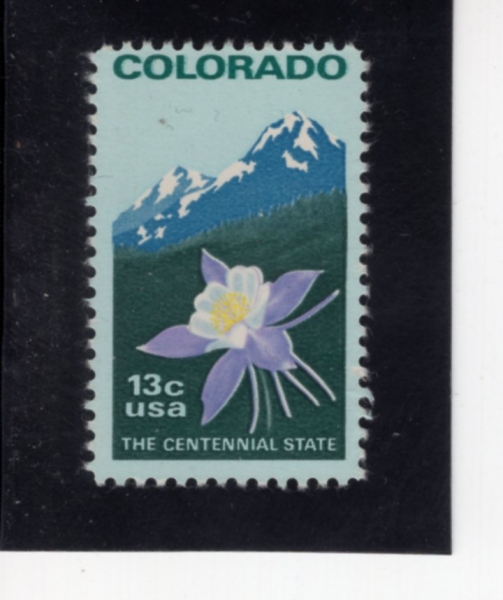 UNITED STATES(�̱�)-#1711-13c-COLUMBINE & ROCKY MOUNTAINS(�ݷ�����, ��Ű ���)-1977.5.21��