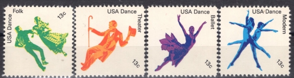 UNITED STATES(�̱�)-#1749~52(4��)-AMERICAN DANCE(�̱��� ��)-1978.4.26��