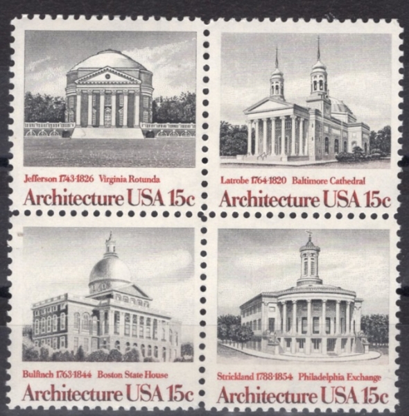 UNITED STATES(�̱�)-#1779~82(4��)-AMERICAN ARCHITECTURE(�̱��� ���๰)-1979.6.4��