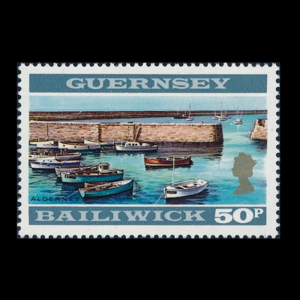 GUERNSEY(����)-#55-50p-BRAYE HARBOR(�극�� �ױ�)-1971��