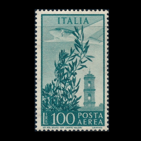 ITALIA(��Ż����)-#C123-100 I-PLANE OVER CAPITOL BELL TOWER(�� Ÿ�� ��� �����)-1948��