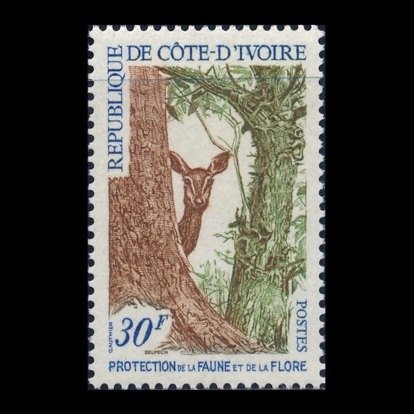 IVORY COAST(��Ʈ��ξƸ�)-#274-30fr-ANTELOPE IN FOREST(����)-1968.10.26��