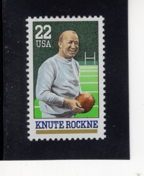 UNITED STATES(�̱�)-#2376-22c-KNUTE ROCKNE(ũ��Ʈ �ϳ�)-1988.3.9��