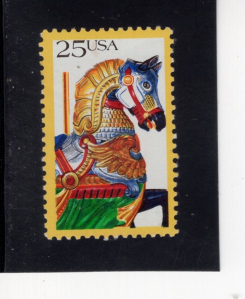 UNITED STATES(�̱�)-#2391-25c-AMERICAN FOLK ART AND HORSE(�̱��� �μ� ����, ��)-1988.10.1��