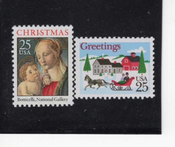 UNITED STATES(�̱�)-#2399~400(2��)-CHRISTMAS(ũ��������)-1988.10.20��