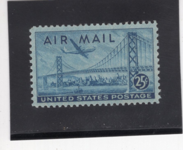 UNITED STATES(�̱�)-#C36-25c-PLANE OVER SAN FRANCISCO-OAKLAND BAY BRIDGE(�������ý���-��Ŭ���� ���� �긮��)-1947��