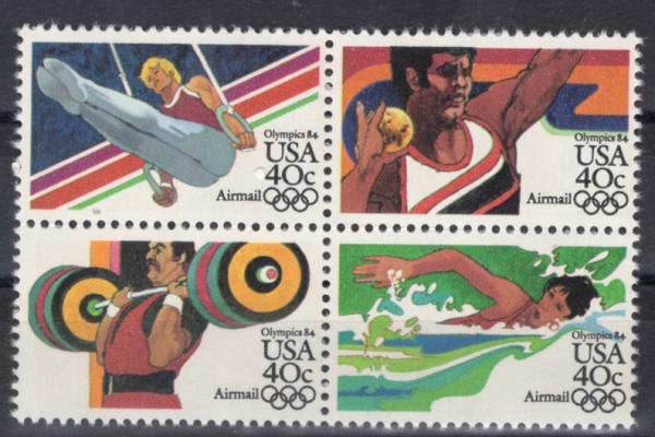 UNITED STATES(�̱�)-#C105~8(4��)-SUMMER OLYMPICS, 1984(1984�� �ϰ� �ø���)-1983.4.8��