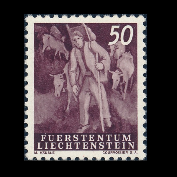 LIECHTENSTEIN(�����ٽ�Ÿ��)-#254-50rp-CATTLE RAISING(�� ����)-1951.5.3��
