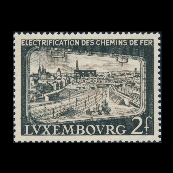 LUXEMBOURG(����θ�ũ)-#321-2fr-CENTRAL STATION FROM TRAIN WINDOW(â���� ���� �� �߾ӿ�)-1956.9.29��