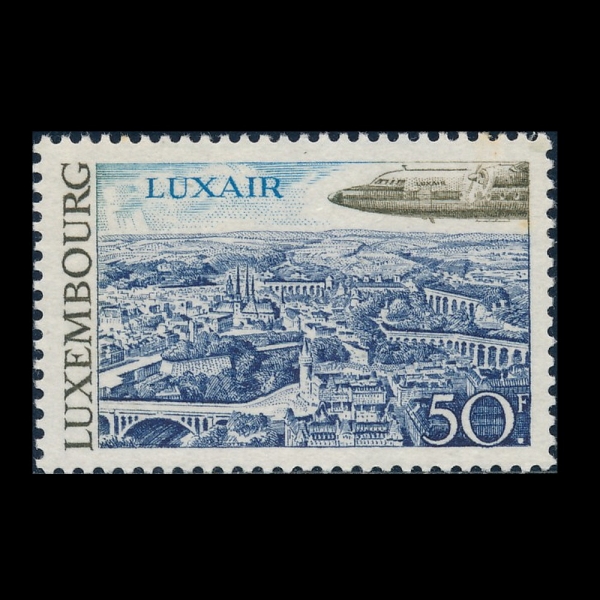 LUXEMBOURG(����θ�ũ)-#473-50fr-LUXAIR PLANE OVER LUXEMBOURG(������)-1968.9.18��