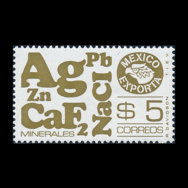 MEXICO(�߽���)-#1120-5p-EXPERT EMBLEM AND MINERALS(�߽����� ���� ���)-1978��