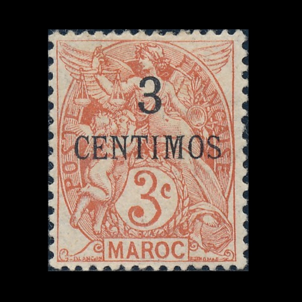 FRENCH MOROCCO(������� ������ ��ȣ��)-#13-3c on 3c-LIBERTY, EQUALITY AND FRATERNITY(\"����, ���, �ھ�\")-1908��