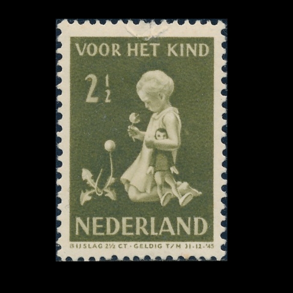 NETHERLANDS(�״�����)-#B130-2 1/2c+2 1/2c-CHILD WITH FLOWERS AND DOLL(���� �� ��̿� ����)-1940.12.2��
