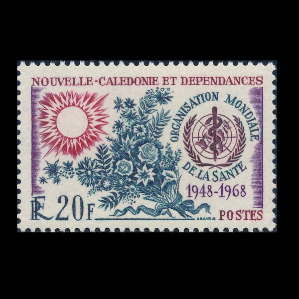 NEW CALEDONIA(��Į�����Ͼ�)-#367-20fr-WHO ANNIV.(���躸�Ǳⱸ)-1968.5.4��