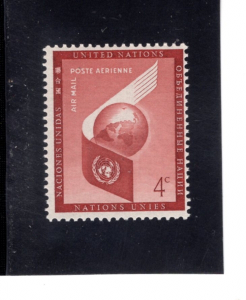 UNITED NATIONS,OFFICES IN NEW YORK(���� ����-����)-#C5-4c-AIRPLANE WING AND GLOBE(����� ����, ����)-1957.5.27��