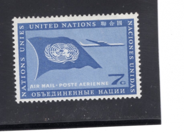 UNITED NATIONS,OFFICES IN NEW YORK(���� ����-����)-#C7-7c-UN FLAG AND PLANE(���� ���, �����)-1959.2.9��