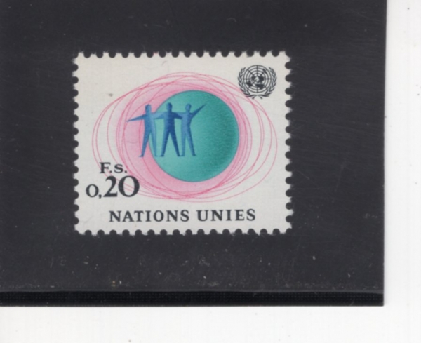 UNITED NATIONS,OFFICES IN GENOVA, SWITZERLAND(���׹��� ���� �繫��)-#3-20c-THREE MEN UNITED BEFORE GLOBE(������ �տ��� �ܰ��� �� ����)-1969��