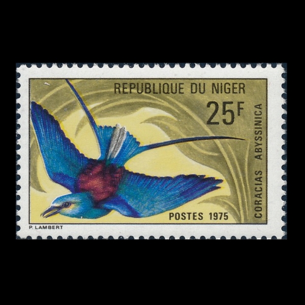 NIGER(������)-#316-25fr-ABYSSINIAN ROLLER(�ƺ�ôϾ� �ѷ�)-1975.4��