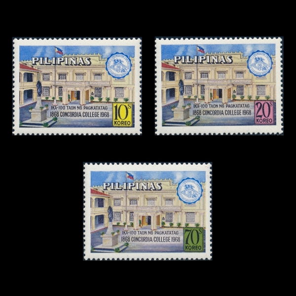 PHILIPPINES(�ʸ���)-#1000~2(3��)-CONCORDIA COLLEGE(���ڸ���� �������� ����)-1968.12.8��