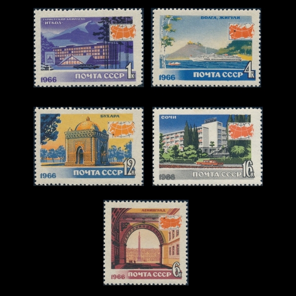 RUSSIA(���þ�)-#3227~31(5��)-RESORT AREAS(���þ��� �޾���)-1966��