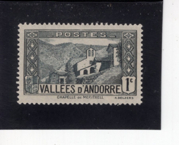 ANDORRA, FRENCH ADMINISTRATION(�ȵ��� ����������)-#23-1c-CHAPEL OF MERITXELL(�޸�ÿ ����)-1932��