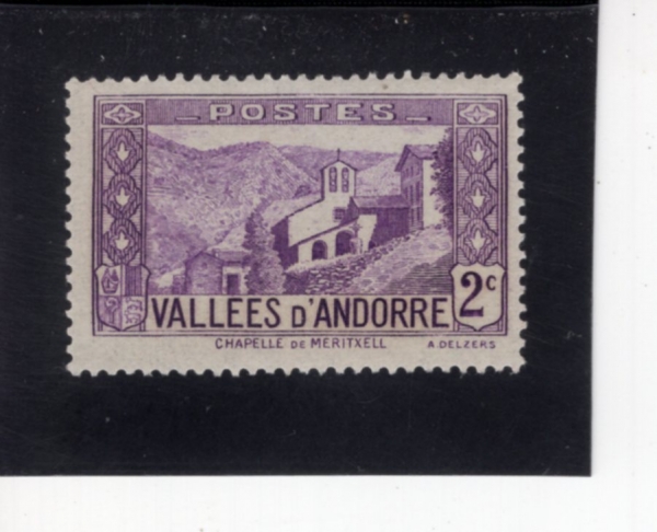 ANDORRA, FRENCH ADMINISTRATION(�ȵ��� ����������)-#24-2c-CHAPEL OF MERITXELL(�޸�ÿ ����)-1932��