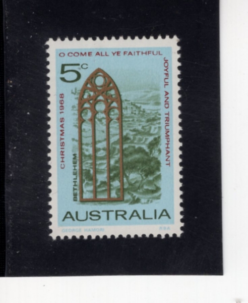 AUSTRALIA(����Ʈ���ϸ���)-#445-5c-VIEW OF BETHLEHEM AND CHURCH WINDOW(���鷹��, ��ȸ â��)-1968.10.23��