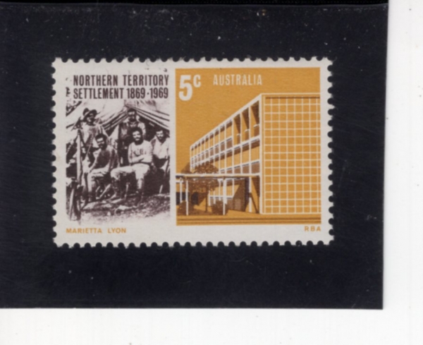 AUSTRALIA(����Ʈ���ϸ���)-#459-5c-SURVEYOR GEORGE W. GOYDER AND ASSISTANTS, 1889; BUILDING IN DARWIN, 1969(���� ���̴�, 1889�� ���� ����)-1969.2.5��