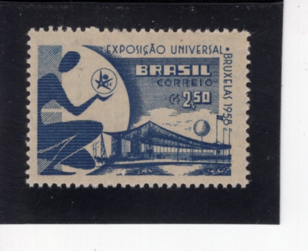 BRAZIL(�����)-#863-2.50cr-EMBLEM AND BRAZILIAN PAVILION(����� ���ð�)-1958.4.17��