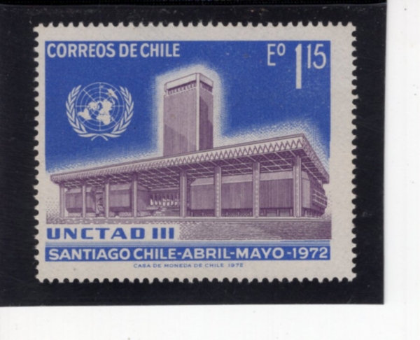 CHILE(ĥ��)-#419-1.15e-CONFERENCE HALL AND UN EMBLEM(���� ��ȸ �ǹ�)-1972.4.13��