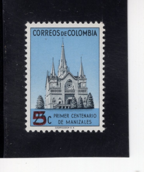 COLOMBIA(�ݷҺ��)-#619-5c on 5p-CATHEDRAL OF MANIZALES(���ϻ췹�� �뼺��)-1953��