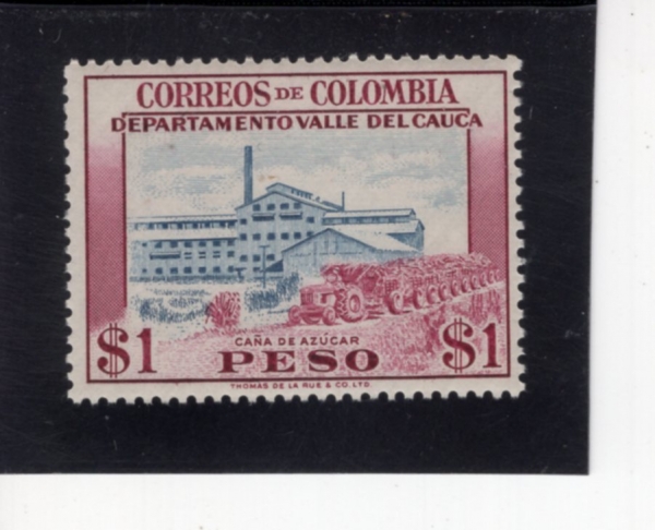 COLOMBIA(�ݷҺ��)-#661-1p-SUGAR INDUSTRY, CAUCA(ī��ī ����� ���� ���)-1956��