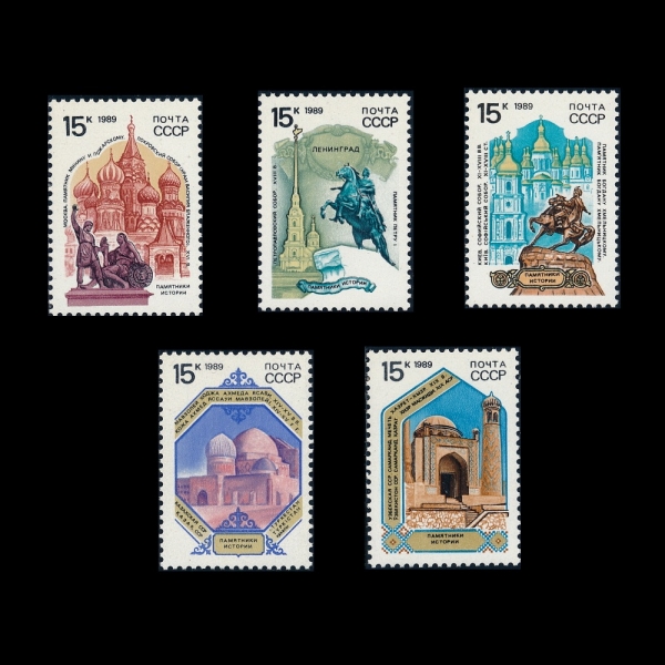 RUSSIA(���þ�)-#5827~31(5��)-MONUMENTS(����)-1989.11.20��