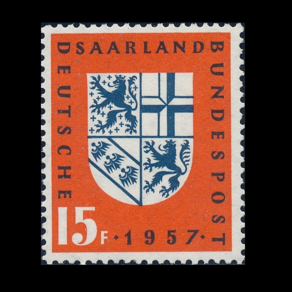 SAAR(�縣)-#1262-15fr-ARMS OF SAAR(�縣�� ����)-1957.1.1��