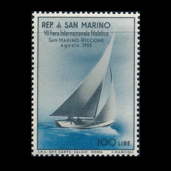 SAN MARINO(�긶����)-#358-100 I-SAILBOAT(��Ʈ)-1955.8.27��